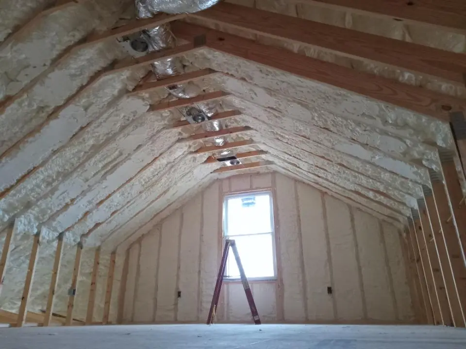 Spray foam roofing application for Crawl Space Insulation project in Hoosick